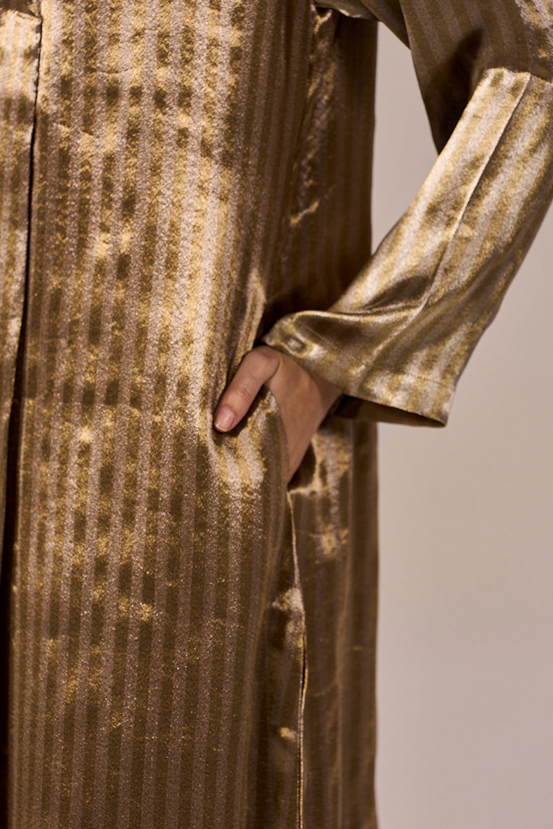 Brass and Light Gold Stripe Tissue Festive Co-ord Set
