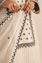 Butter Creame Woven Kurta Set