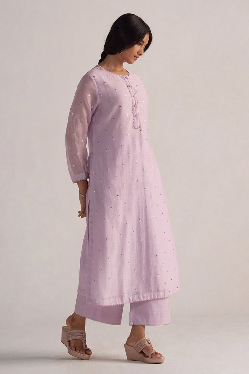 Winsome Orchid Pure Chanderi Co-ord Set