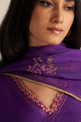 model zoom front view Buy Purple Kora Silk Festive Kurta Set