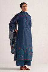 Legion Blue Woven Chanderi Kurta Set