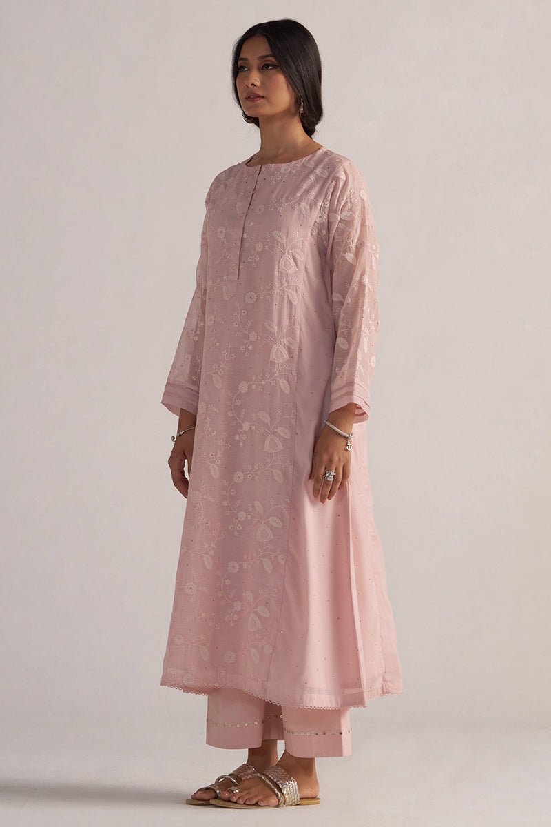 Potpourri Pink Pure Chanderi Co-ord Set