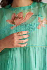 Bright Aqua Kota Silk Co-ord Set