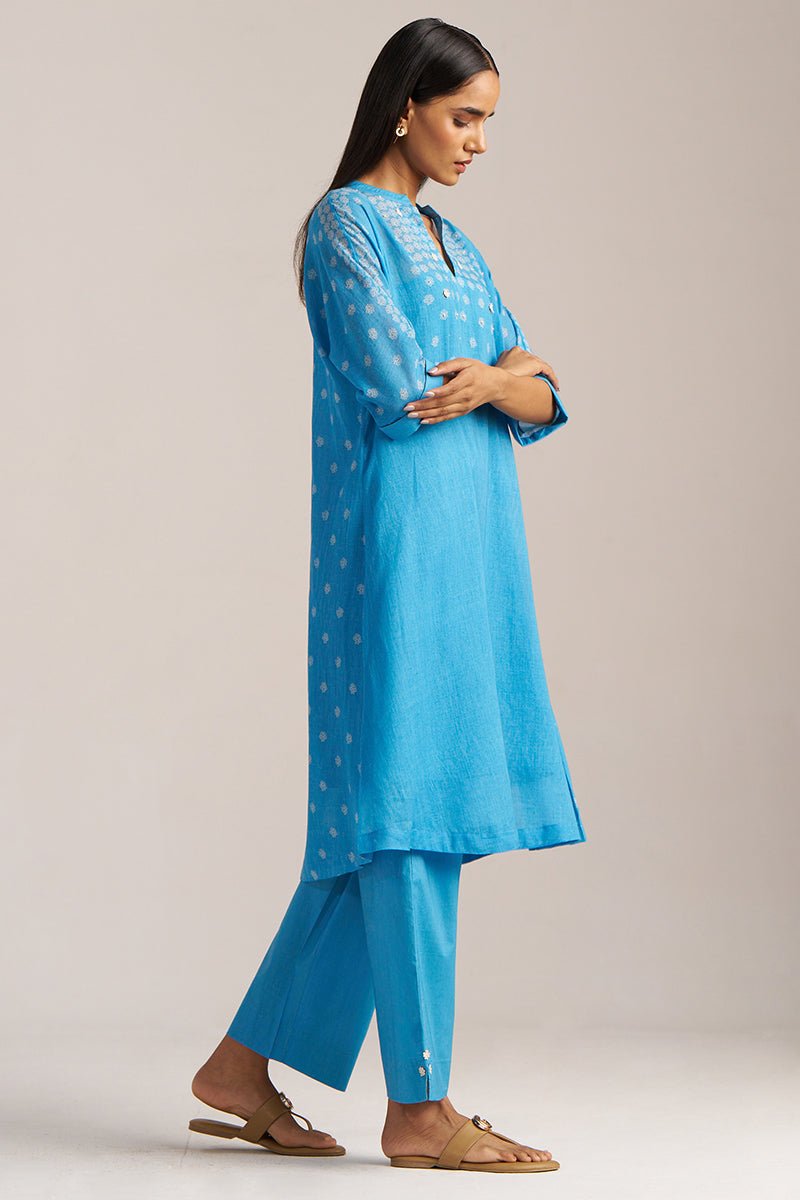 Heritage Blue Mul Cotton Co-ord Set