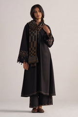 Black Pashmina Kurta Set
