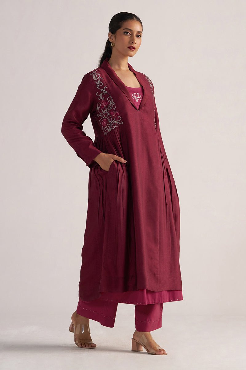 Burgundy and Cherries Jubilee Festive Co-ord Set