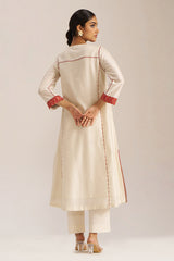 Ivory and Maroon Chanderi Banjara Embroidery Co-ord Set