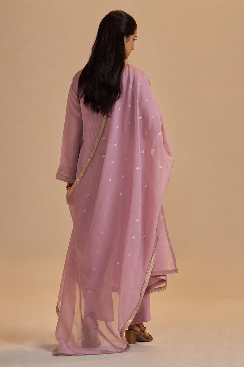 Orchid Smoke Woven Zari Festive Kurta Set