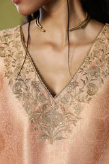 Apricot Blush Woven Salwar Suit