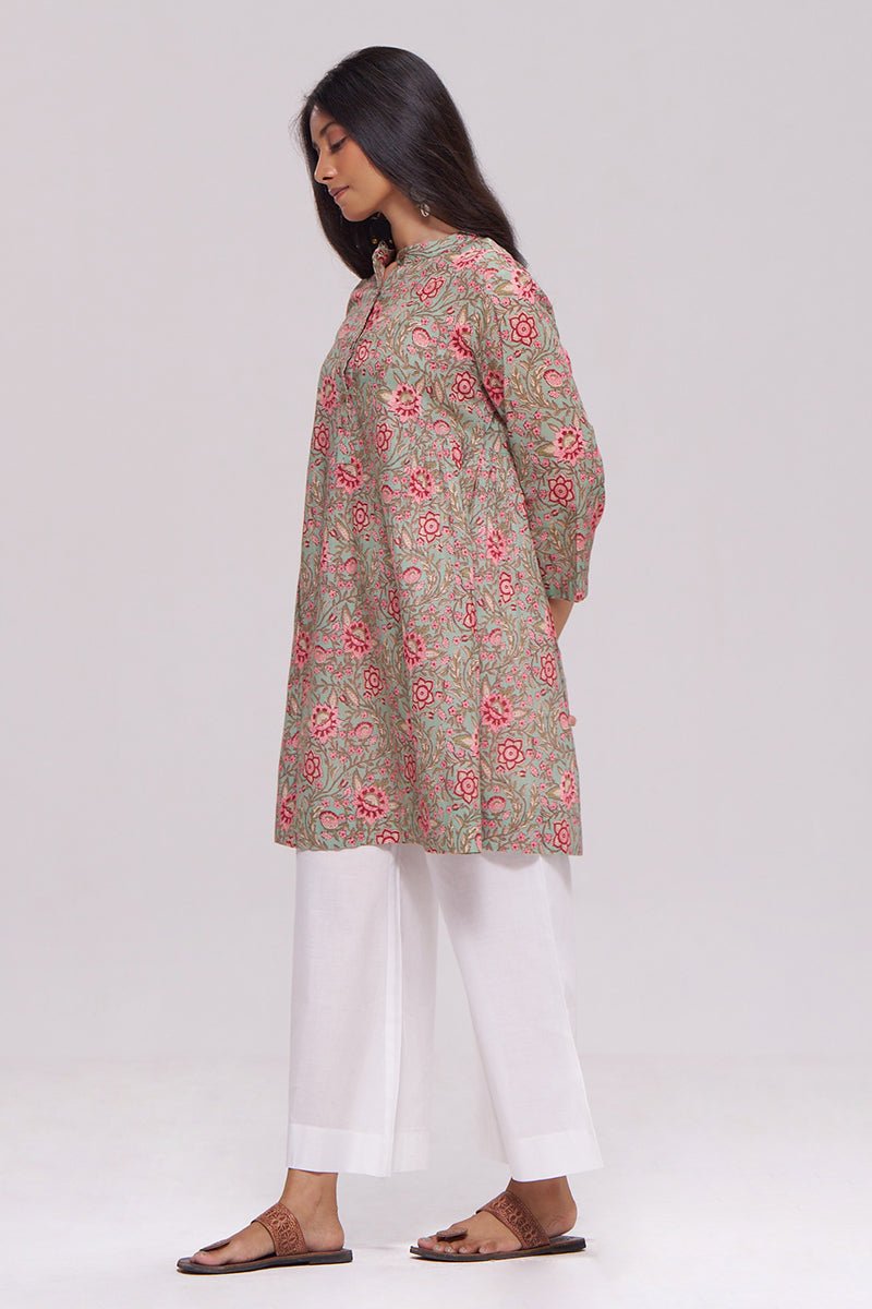 Basil Green and Pink Cotton Co-ord Set