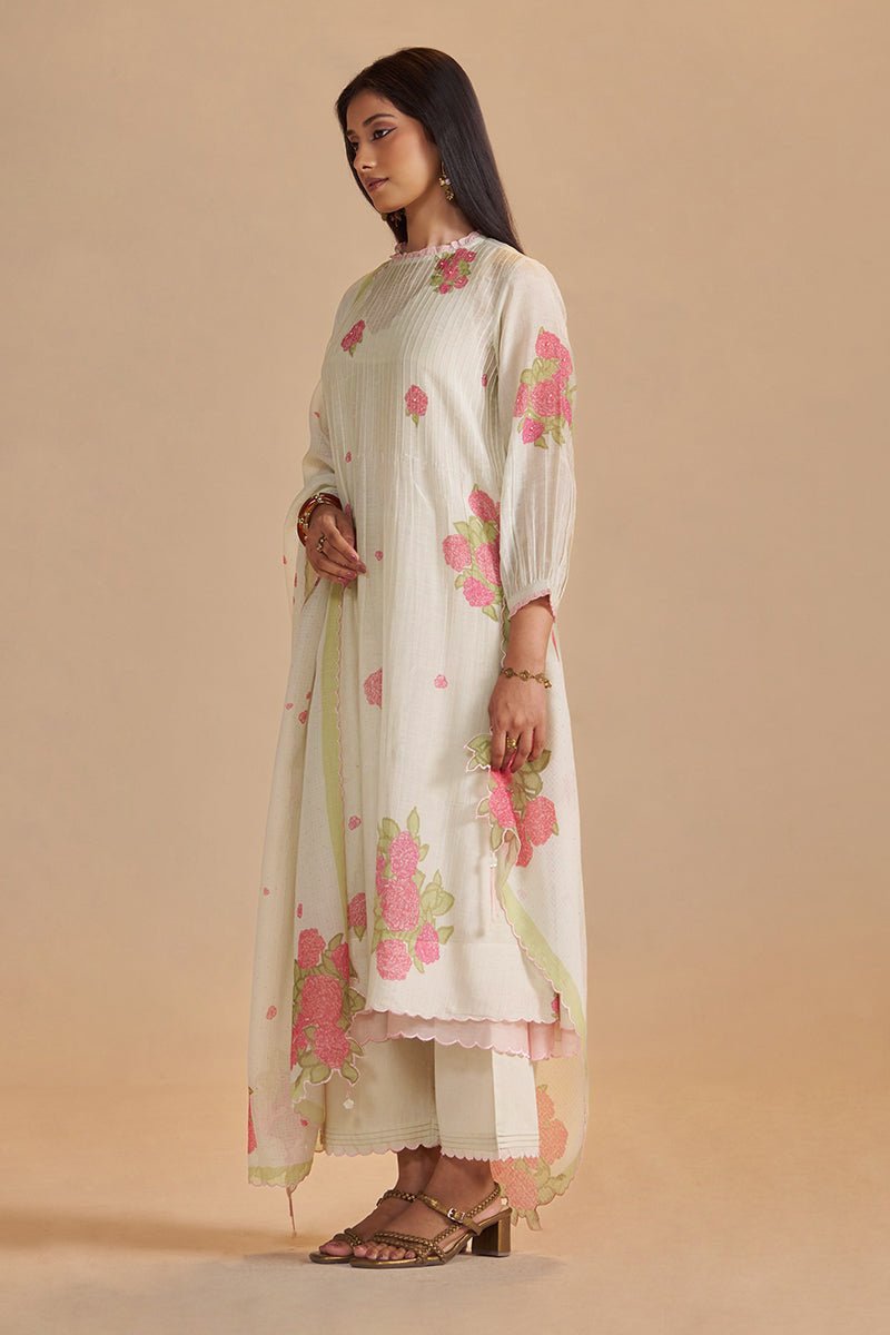 Butter Yellow Chanderi Light Festive Kurta Set - Ganga Fashions