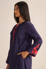 Deep Blue Mul-Chanderi Co-ord Set