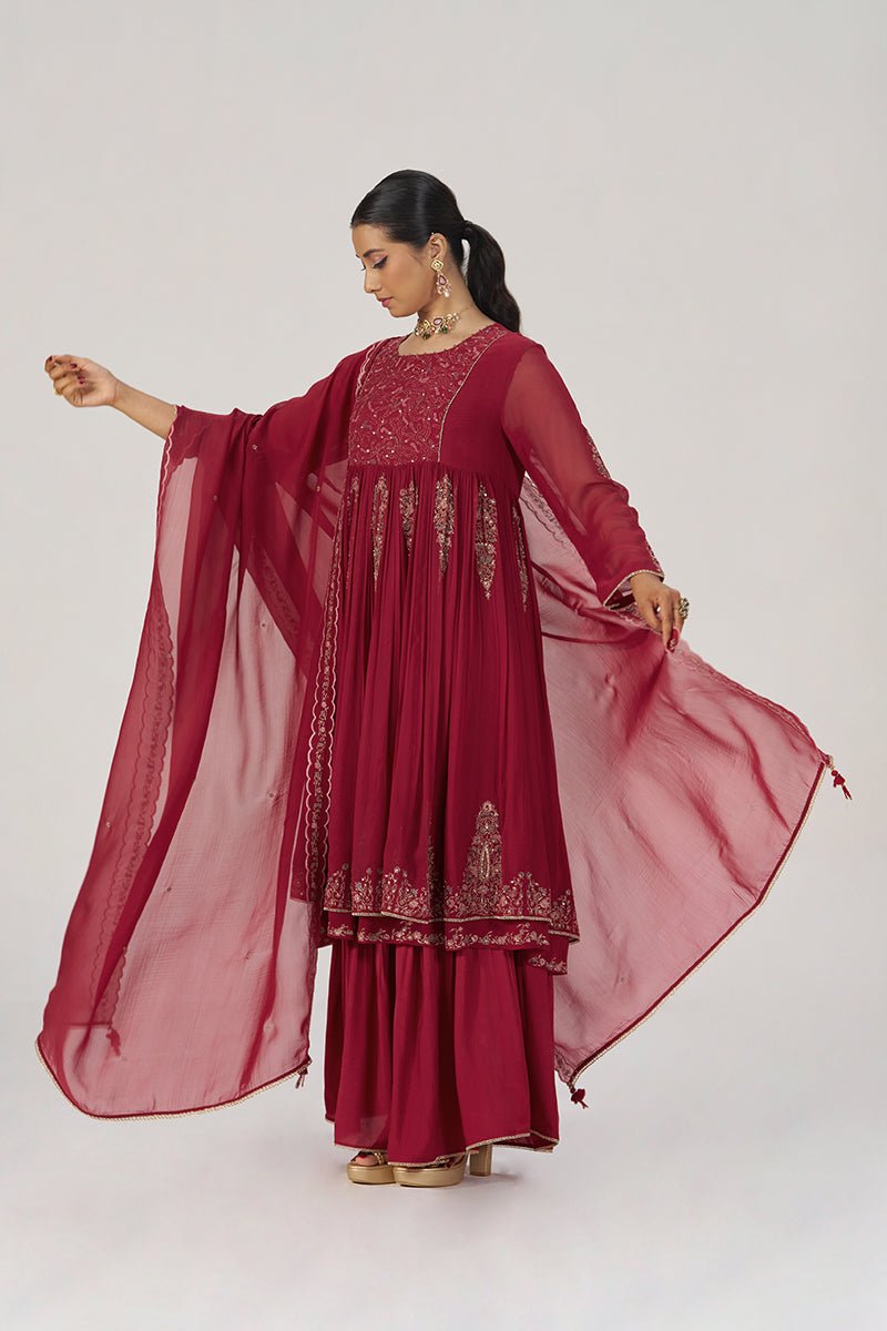 Maroon Festive Kurta Set - Ganga Fashions