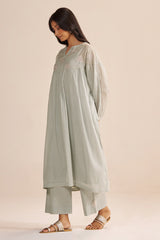 Dawn Grey Mul-Chanderi Festive Co-ord Set