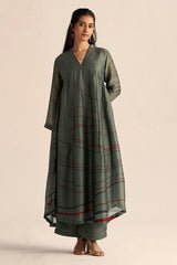 full body view Buy Cilantro Green Silk Co-Ord Set for Women