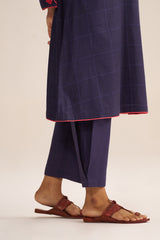 Deep Blue Mul-Chanderi Co-ord Set