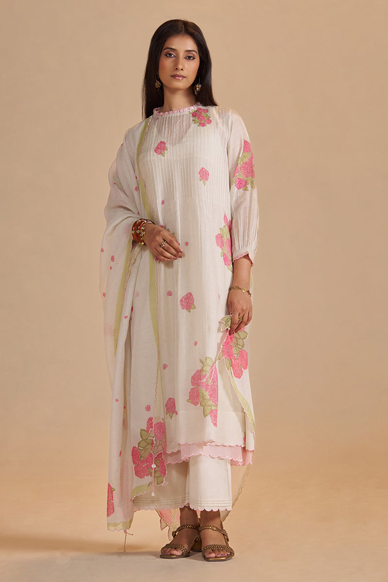 Butter Yellow Chanderi Light Festive Kurta Set