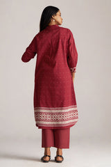 Maroon and Off White Mul-Mul Print Co-ord Set