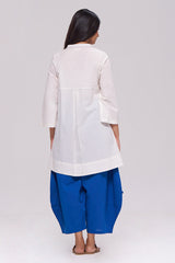 Off-White and Blue Cotton Co-ord Set