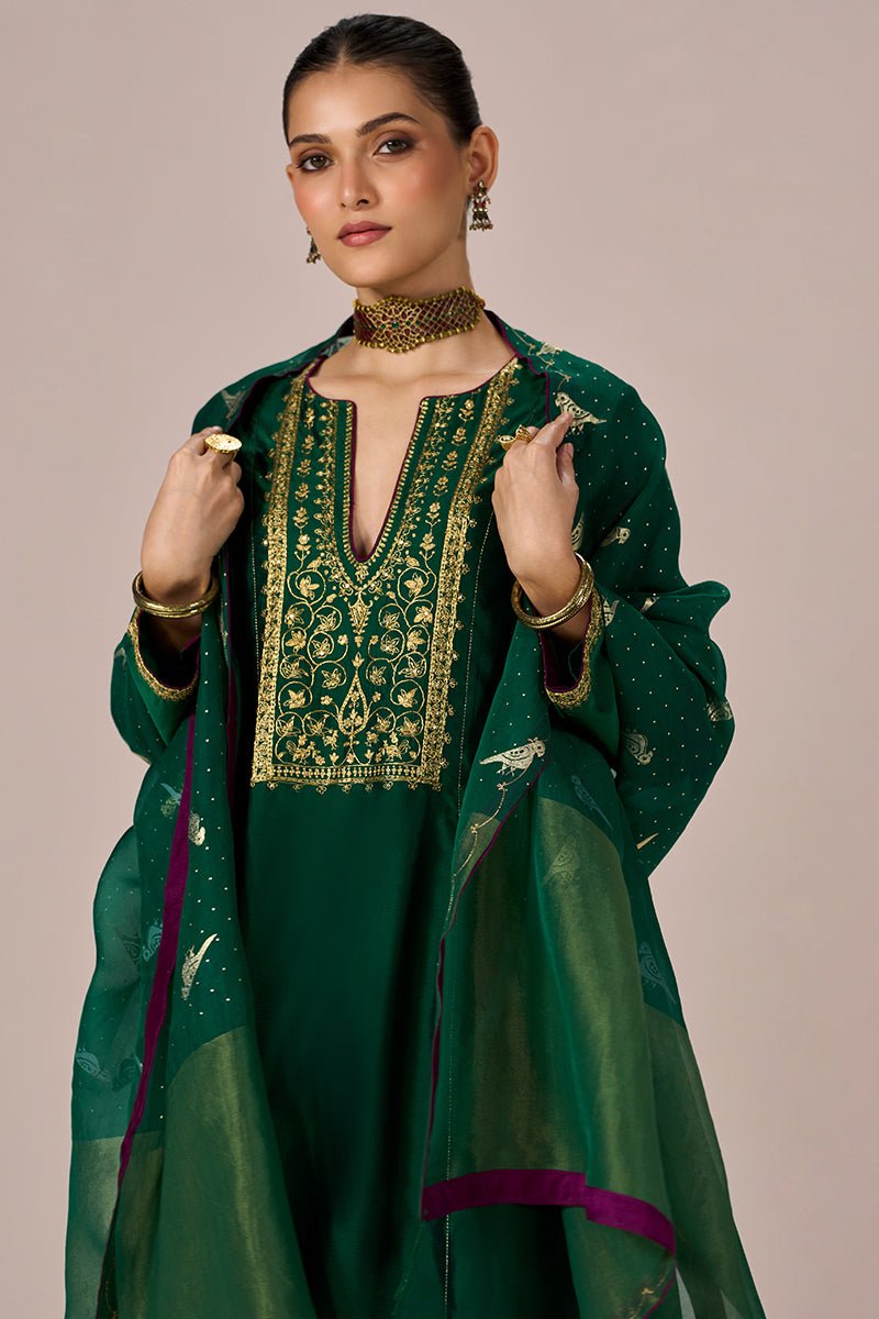 Fresh Leaf Green Festive Kurta Set