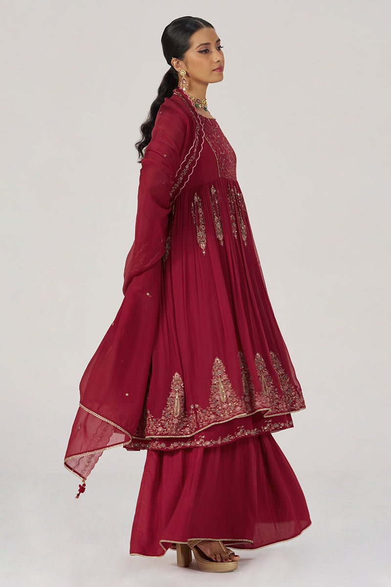 Maroon Festive Kurta Set - Ganga Fashions