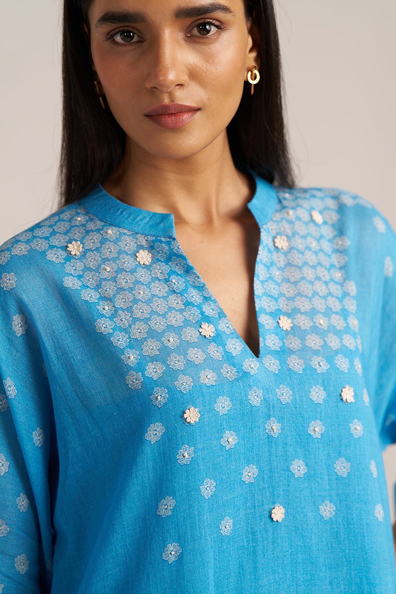 Heritage Blue Mul Cotton Co-ord Set