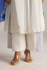 Marshmellow and Cobalt Blue Kurta Set