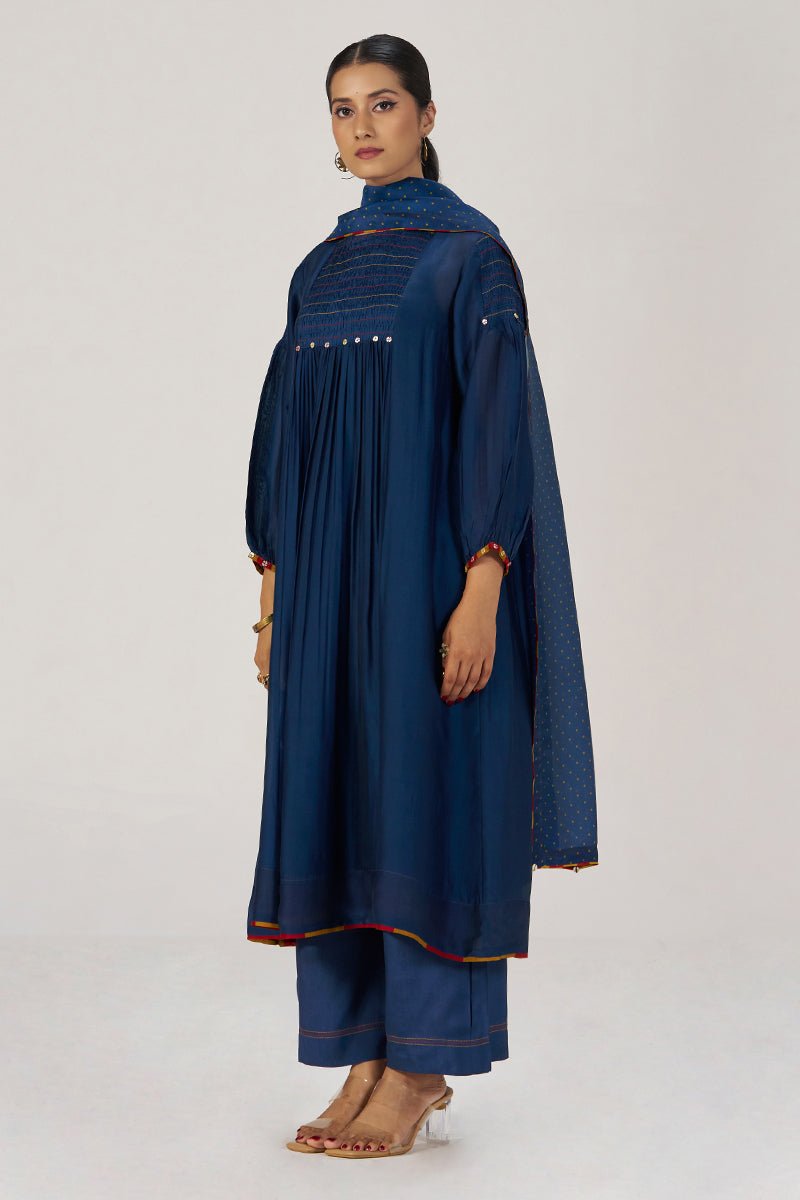 Blue Opal Silk Festive Kurta Set - Ganga Fashions