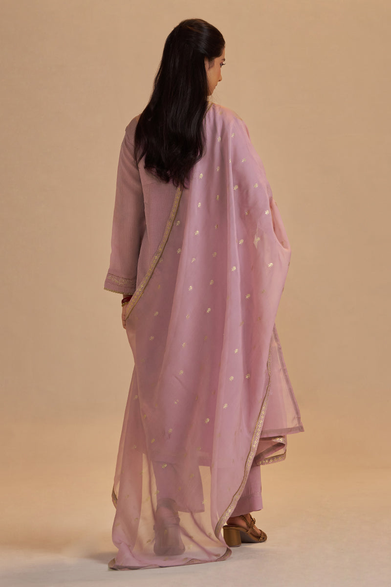 Orchid Smoke Woven Zari Festive Kurta Set