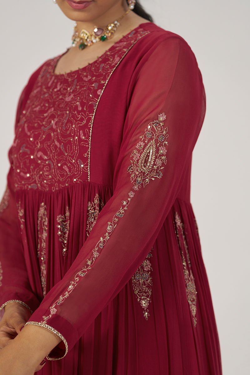 Maroon Festive Kurta Set - Ganga Fashions