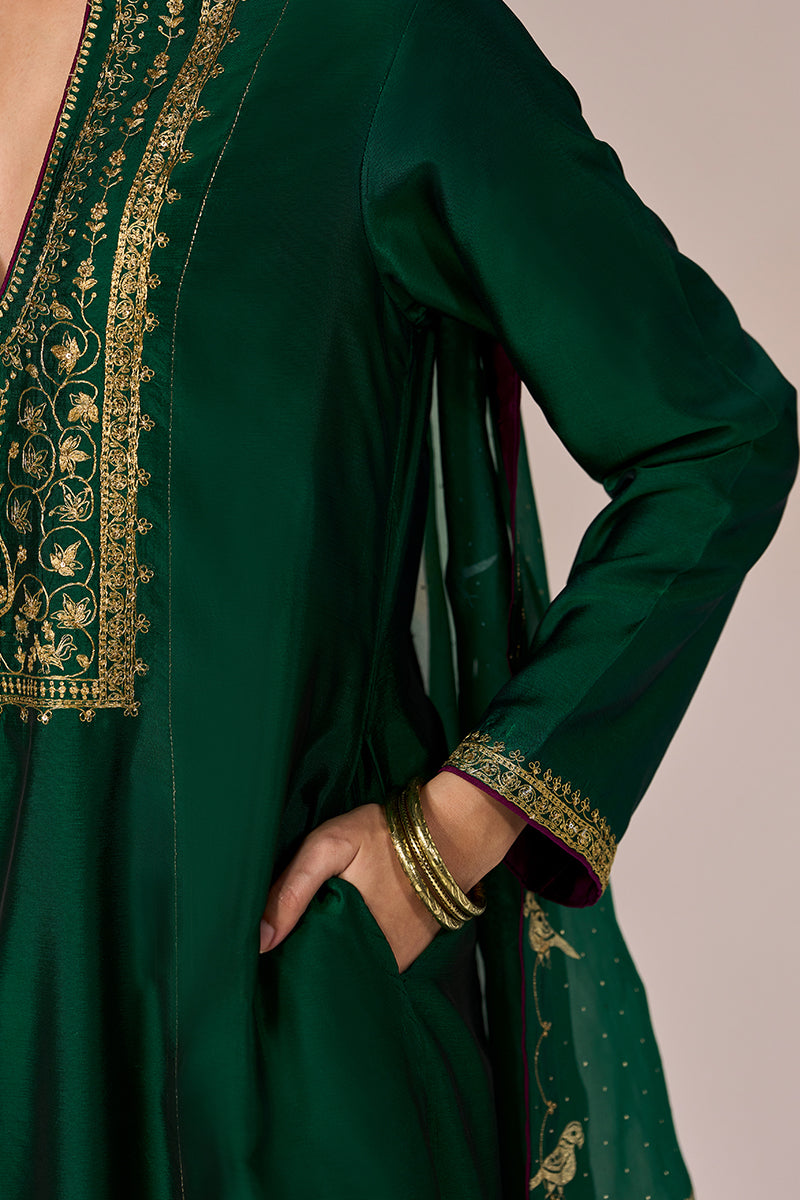 Fresh Leaf Green Festive Kurta Set