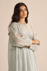 Dawn Grey Mul-Chanderi Festive Co-ord Set