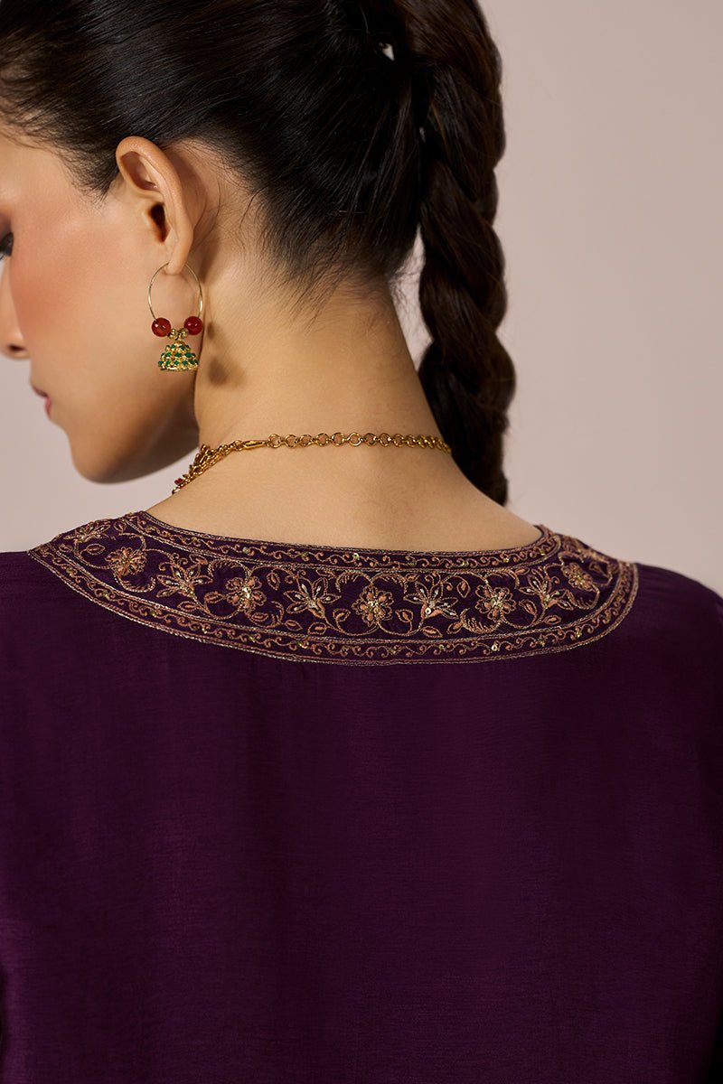Crown Jewel Purple Festive Kurta Set - Ganga Fashions