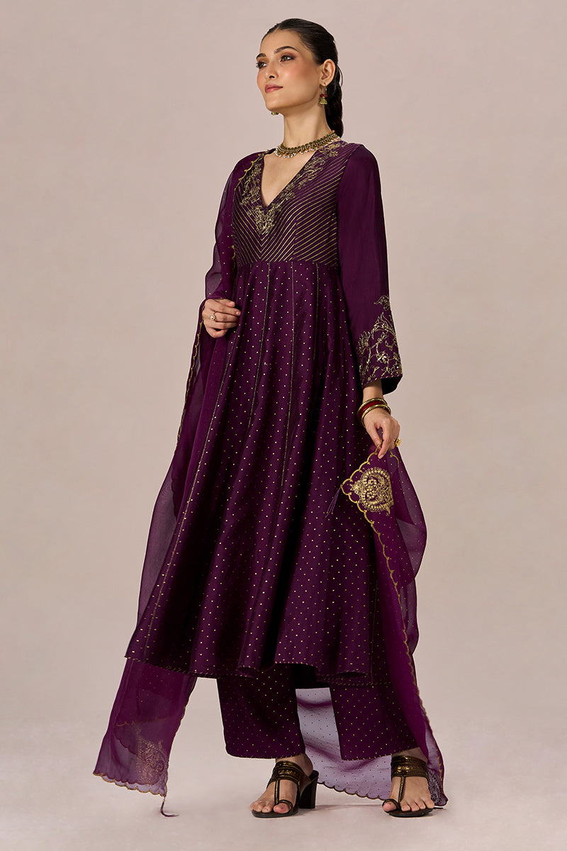 Jewel Purple Festive Anarkali Set
