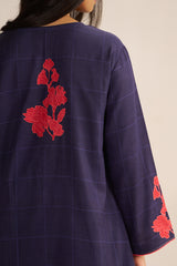 Deep Blue Mul-Chanderi Co-ord Set