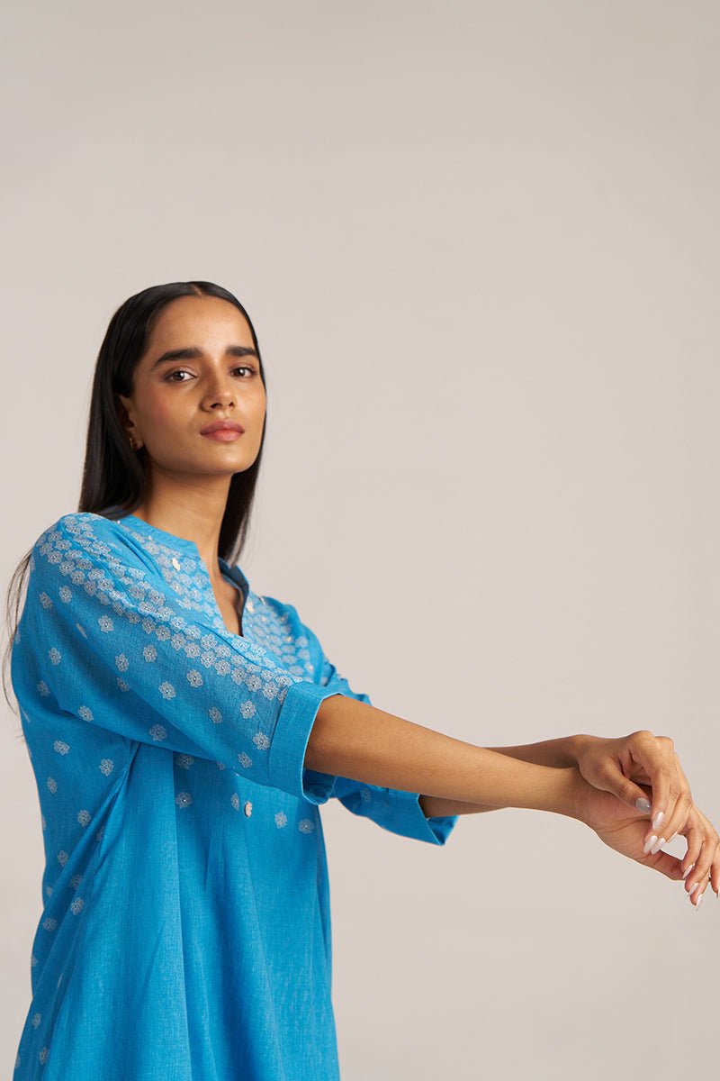 Heritage Blue Mul Cotton Co-ord Set