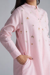 Rose Pink Mini-Check Woven Co-ord Set