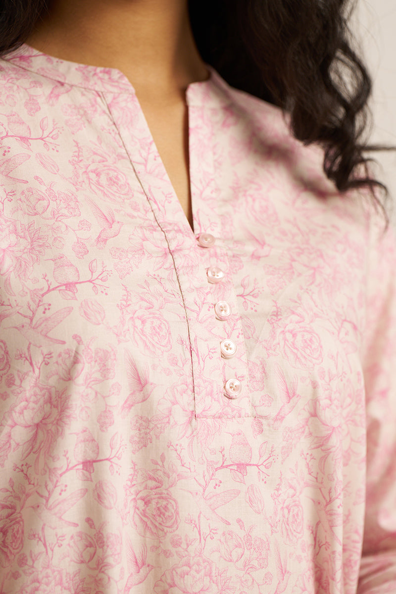 Pink and Ivory Pure Cotton Loungewear