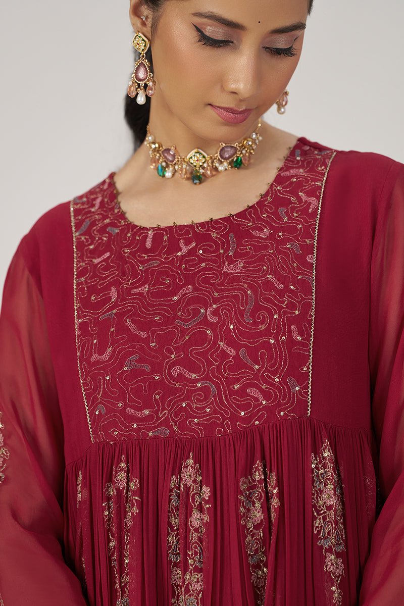 Maroon Festive Kurta Set - Ganga Fashions