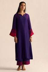 full body model view Imperial Palace Silk Co-ord Set with Yoke Work