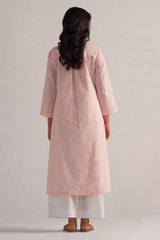 back side view Soft Lotus Pink Cotton Co-ord Set