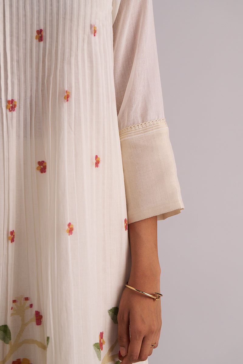 Ivory Jamdani Woven Pure Cotton Co-ord Set
