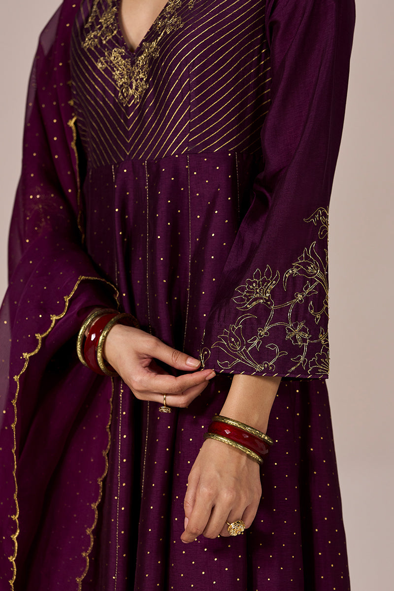 Jewel Purple Festive Anarkali Set