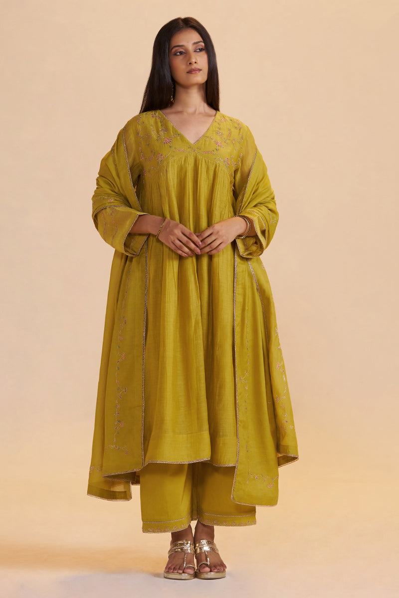 Lemon Curry Festive Kurta Set