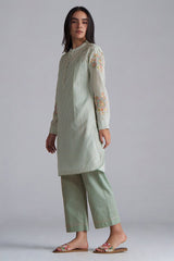 Granite Green Mini-Check Woven Co-ord Set