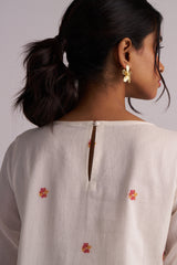 Ivory Jamdani Woven Pure Cotton Co-ord Set