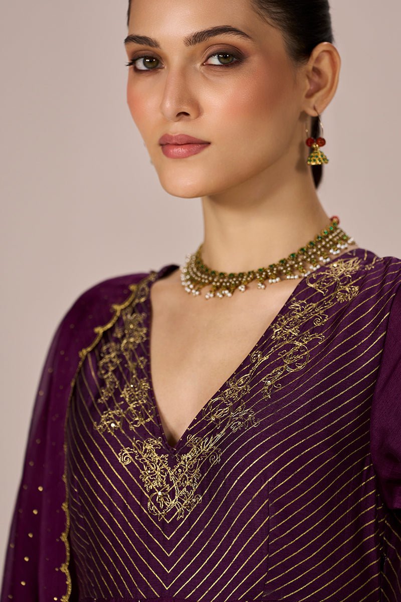 Jewel Purple Festive Anarkali Set