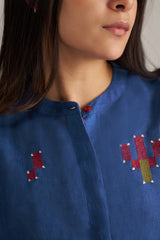 Galaxy Blue Linen Co-ord Set