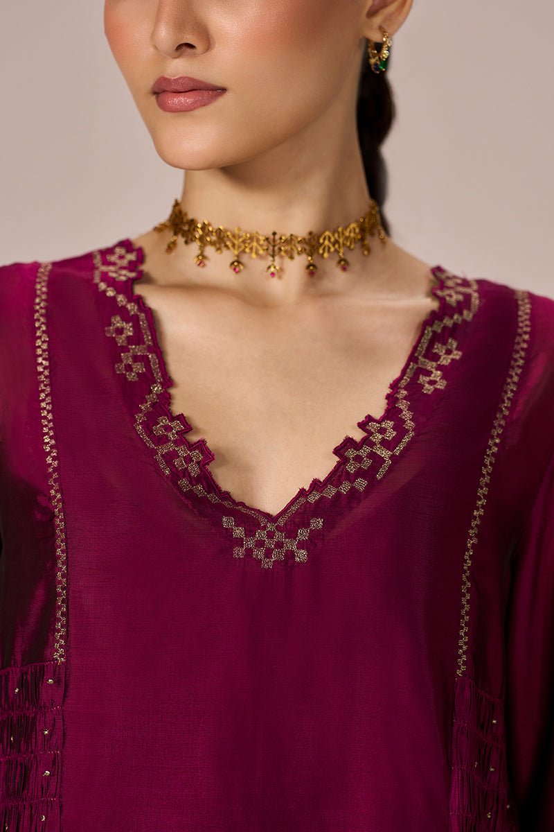 Magenta Haze Festive Co-ord Set - Ganga Fashions