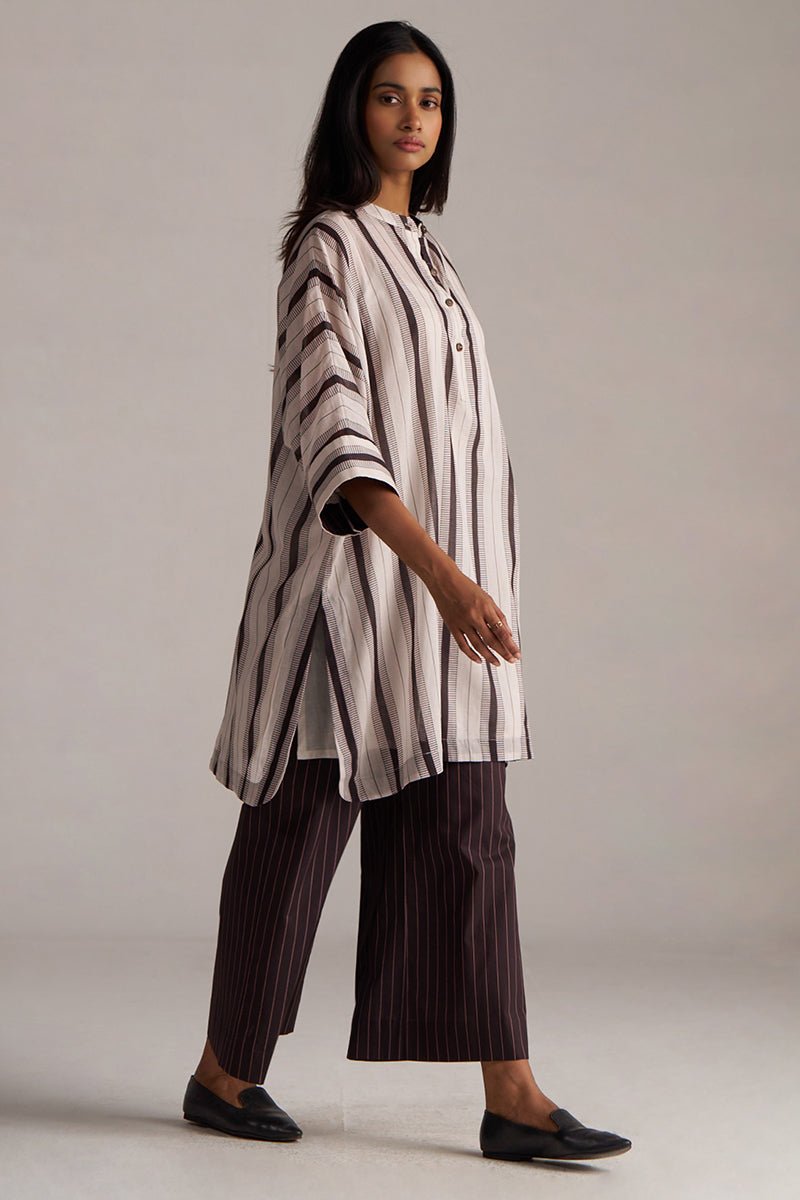 Seal Brown and Cream Mul-Mul Co-ord Set